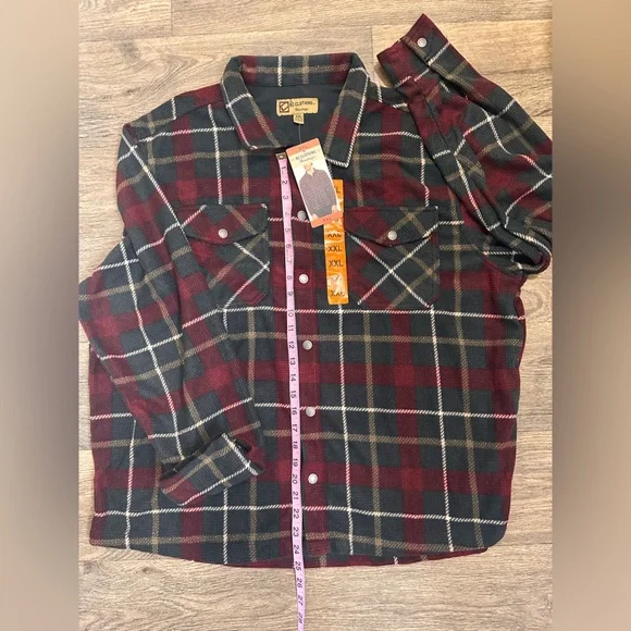 NWT BC Clothing Men's Textured Flannel Button Cuffs Branded Buttons Heavyweight - Picture 7 of 14